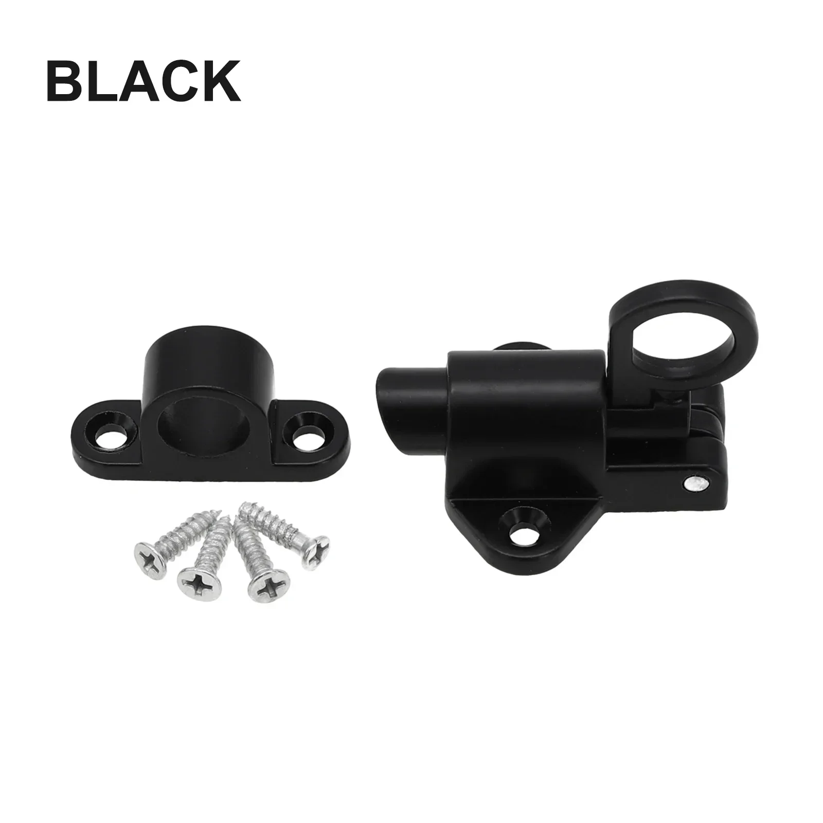 Bolt Spring Bounce Door Latch Lock Safe Black Aluminum W/ Screws Window Gate Security Pull Useful High quality