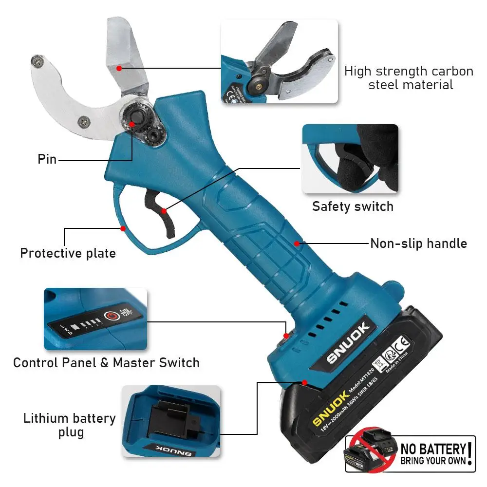 SNUOK Brushless Electric Pipe Cutter For Makita 18V Lithium Battery 10/15/25/30mm High Carbon Steel Electric Cutter No Battery