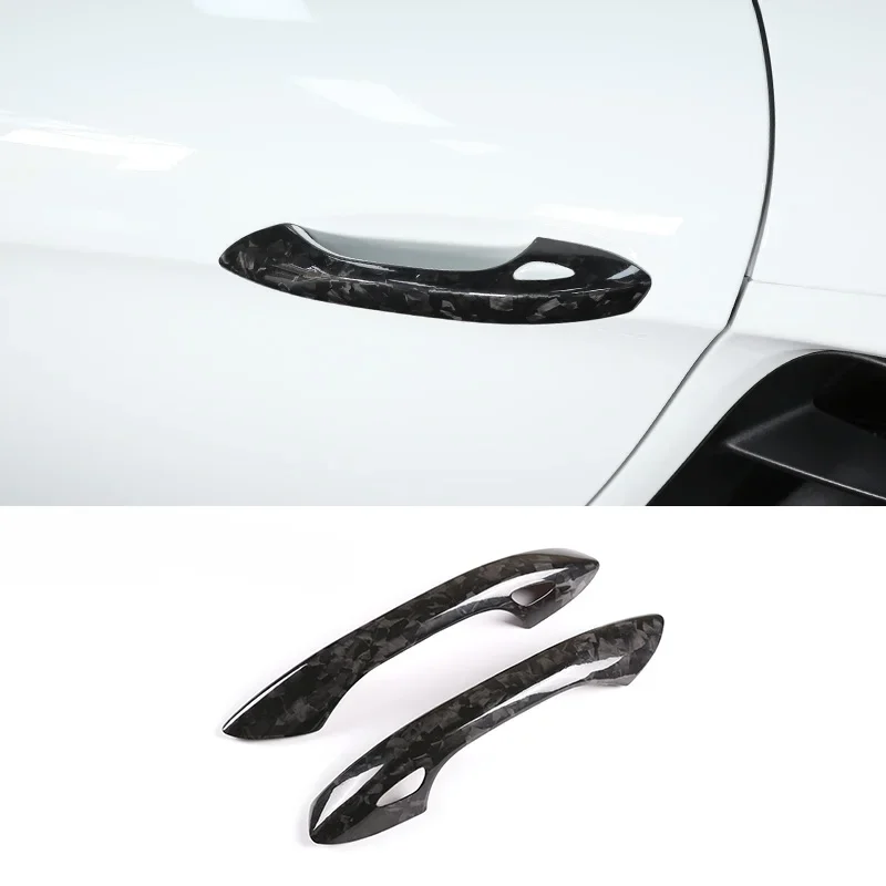 For Porsche 718 911 Boxster Cayman Car Exterior Door Handle Cover Doorknob Shell With Sensor Hole Real Carbon Fiber Accessories