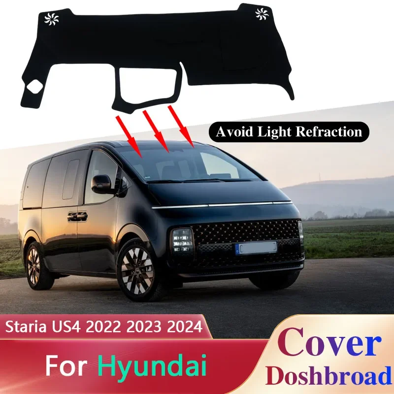 Dashboard Cover for Hyundai Staria US4 2022 2023 2024 Car Dash Board Anti-UV Pad Sun Shades Non-slip Cushion Interior Accessorie