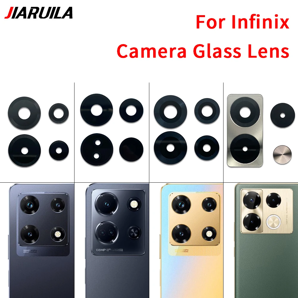 Rear Back Camera Glass Lens For Infinix Note 30 4G 5G 40 Pro 5G X6833B X6832 X6851 With Adhesive Sticker