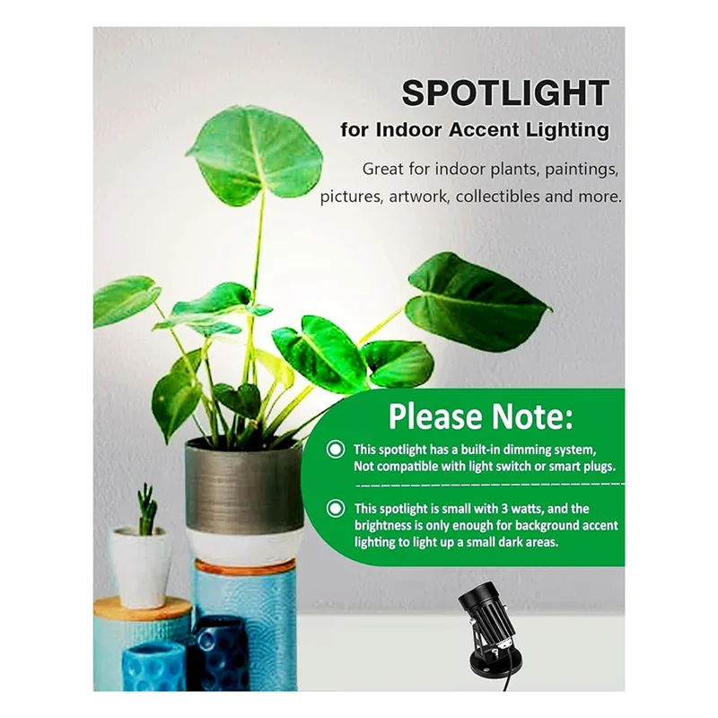 

A84Z-Spot Lights Внутреннее освещение с таймером, напольный прожектор мощностью 3 Вт для внутреннего освещения, светильник 3000K/4000K/5000K, вилка стандарта США