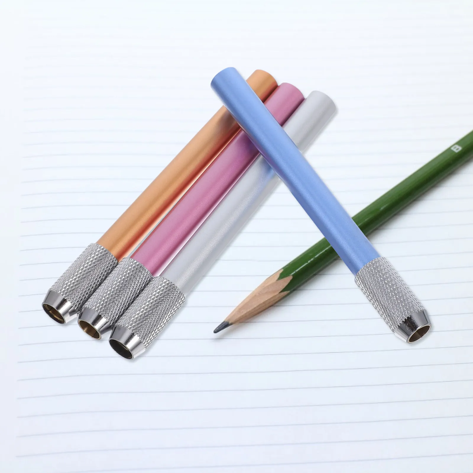 4Pcs Pencil Extenders Metal Writing Lengtheners for School Office Supplies Artists Students Pencil Holders Metal Pen Extender view 4