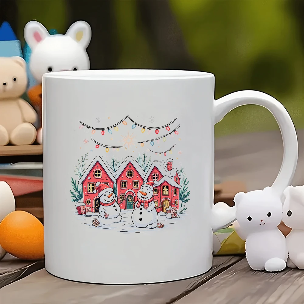 11oz cartoon Christmas mug Home water cup for kids Office creative coffee cup Christmas gift set