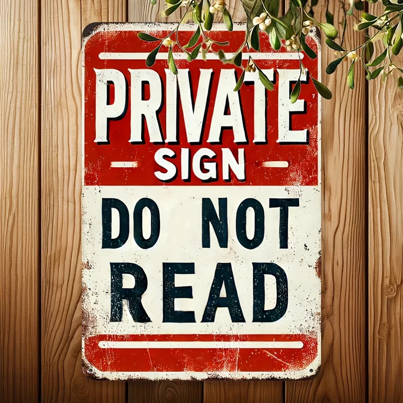 قطعة واحدة من لوحات فنية جدارية معدنية من الألومنيوم 2DVintage - لا تقراءة - لا تقراءة" مقاس 8 × 12 بوصة - مثالية لديكور المرآب والغرفة والشارع
