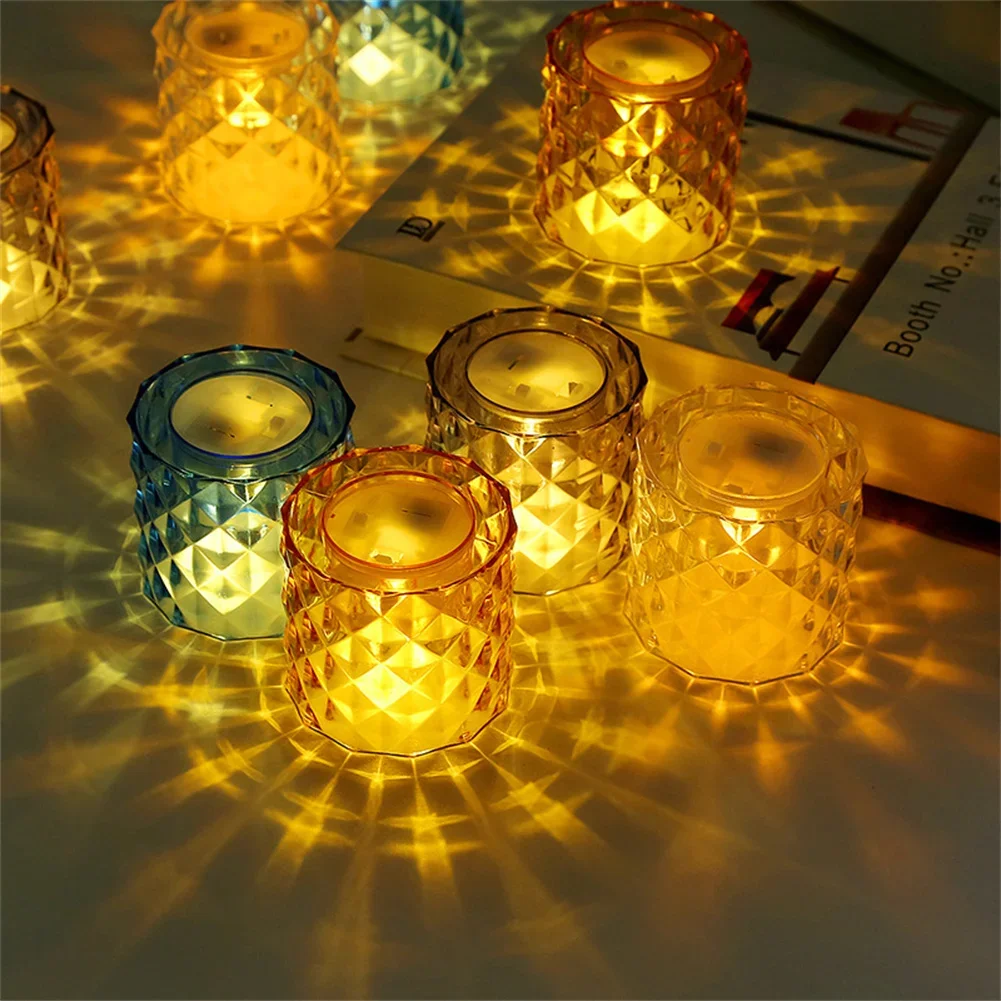 Glass Candle Holders Set Of 12 Flameless Dropless LED Candles Lights For Home Party Halloween Xmas Decor