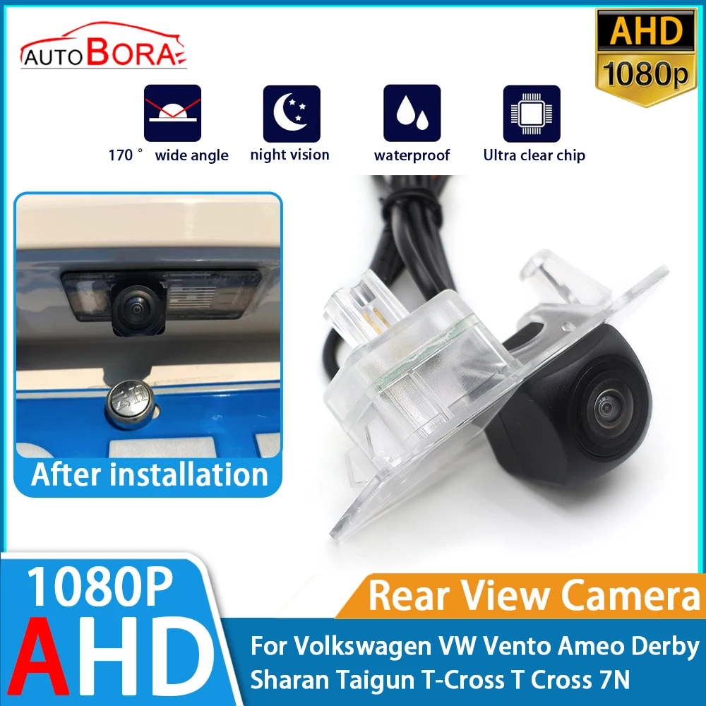 

Reverse Parking Car Rear View Camera AHD 1080P Night Vision for Volkswagen VW Vento Ameo Derby Sharan Taigun T-Cross T Cross 7N