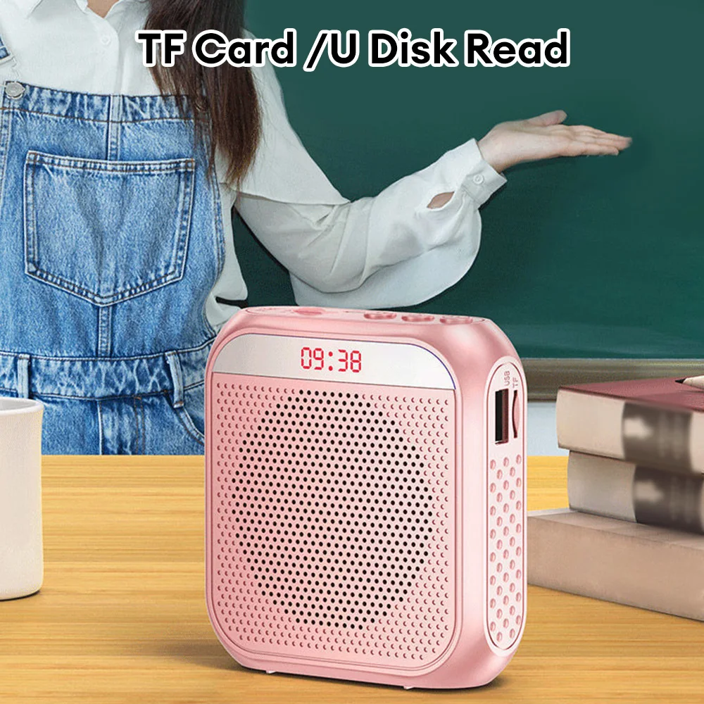 Amplificador de voz para profesores, altavoz Personal portátil multifuncional de 8W y 2200mAh con pantalla de micrófono