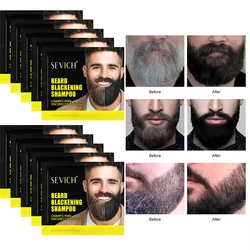 5pcs Instant Hair Dye Black Beard Shampoo for Men Natural Beard Coloring Temporary Blackening Moustache Shampoo Wash convenient