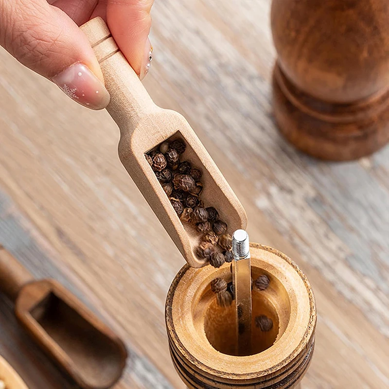 3Pcs Mini Wooden Salt Spoons Bath Salt Scoop Natural Wood Scoop for Bath Salts Candy Honey Spices Sugar Tea Coffee Kitchen Tools