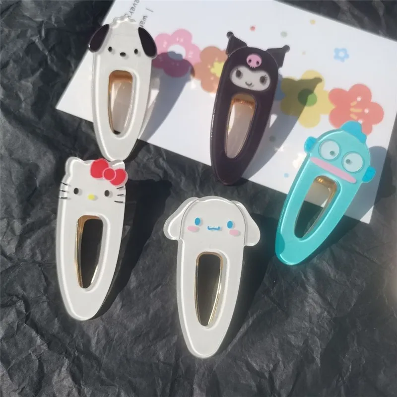Pinza para el pelo Kawaii, pinza para el pelo para niña, Cinnamoroll Kuromi My Melody, regalos artísticos de moda de dibujos animados