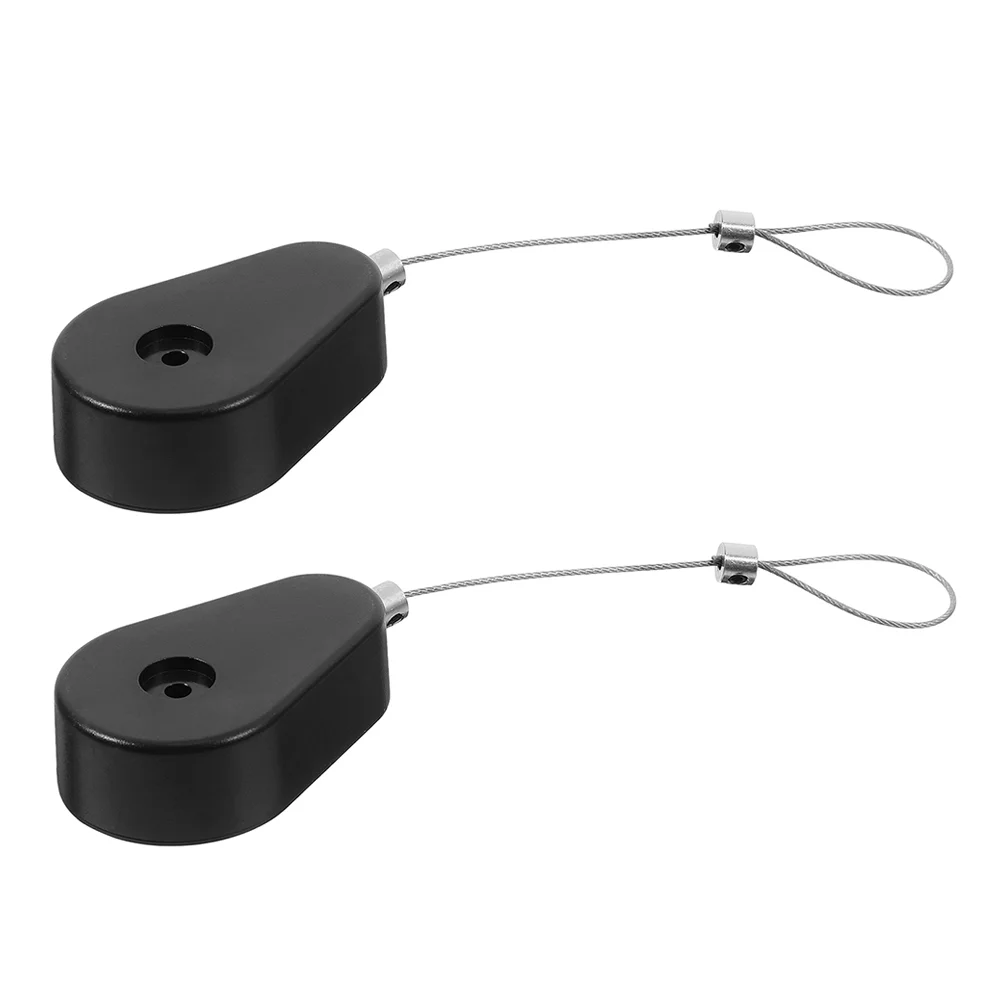 

2 Pcs Anti-theft Pull Box Telescopic Cable Holder Retractable Tether Lock Case Adjustable Cases Wire Take-up Steel