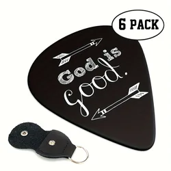 6 Pcs Original Sound Guitar Picks, Double-Sided Printed Ukulele Guitar Finger Shrapnel, Keychain Holster, Gift For Music Lovers