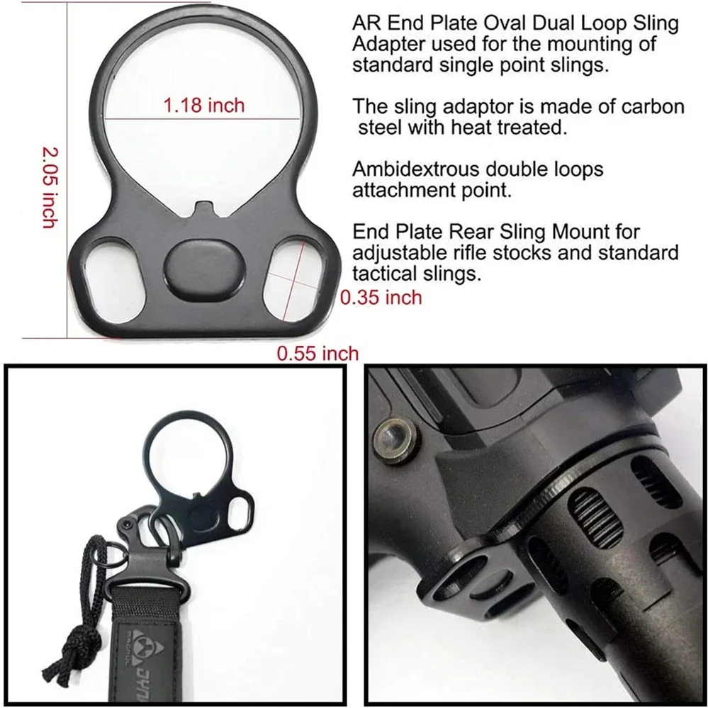 Rifle End Plate Sling Adapter Dual Loop One Single Point Sling Mount For AR-15 M4 Hunting Gun Accessories