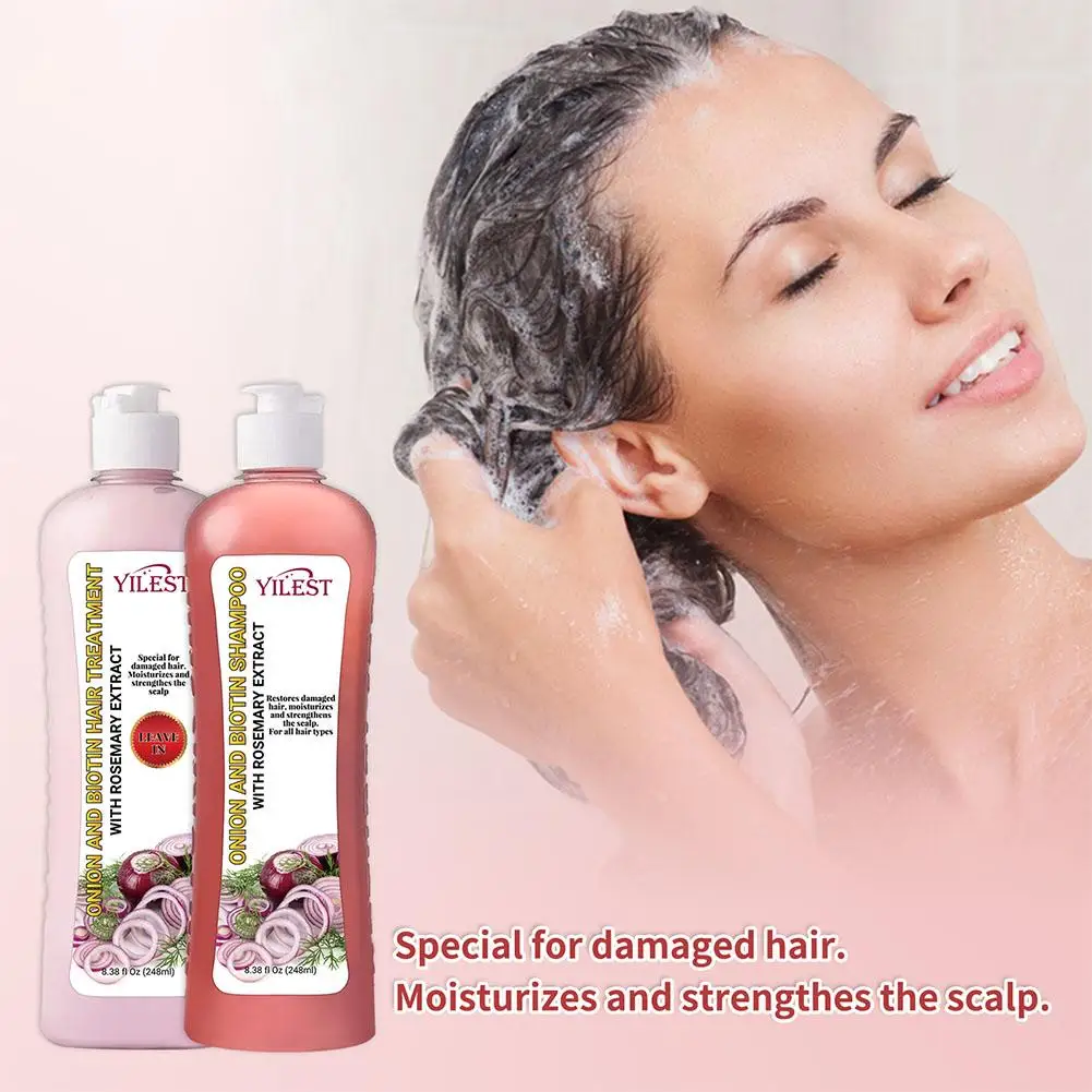 2 Bottles/Set Onion Biotin And Rosemary Shampoo+Conditioner Hair Treatment Anti Hair Loss For All Hair Types Hair Care