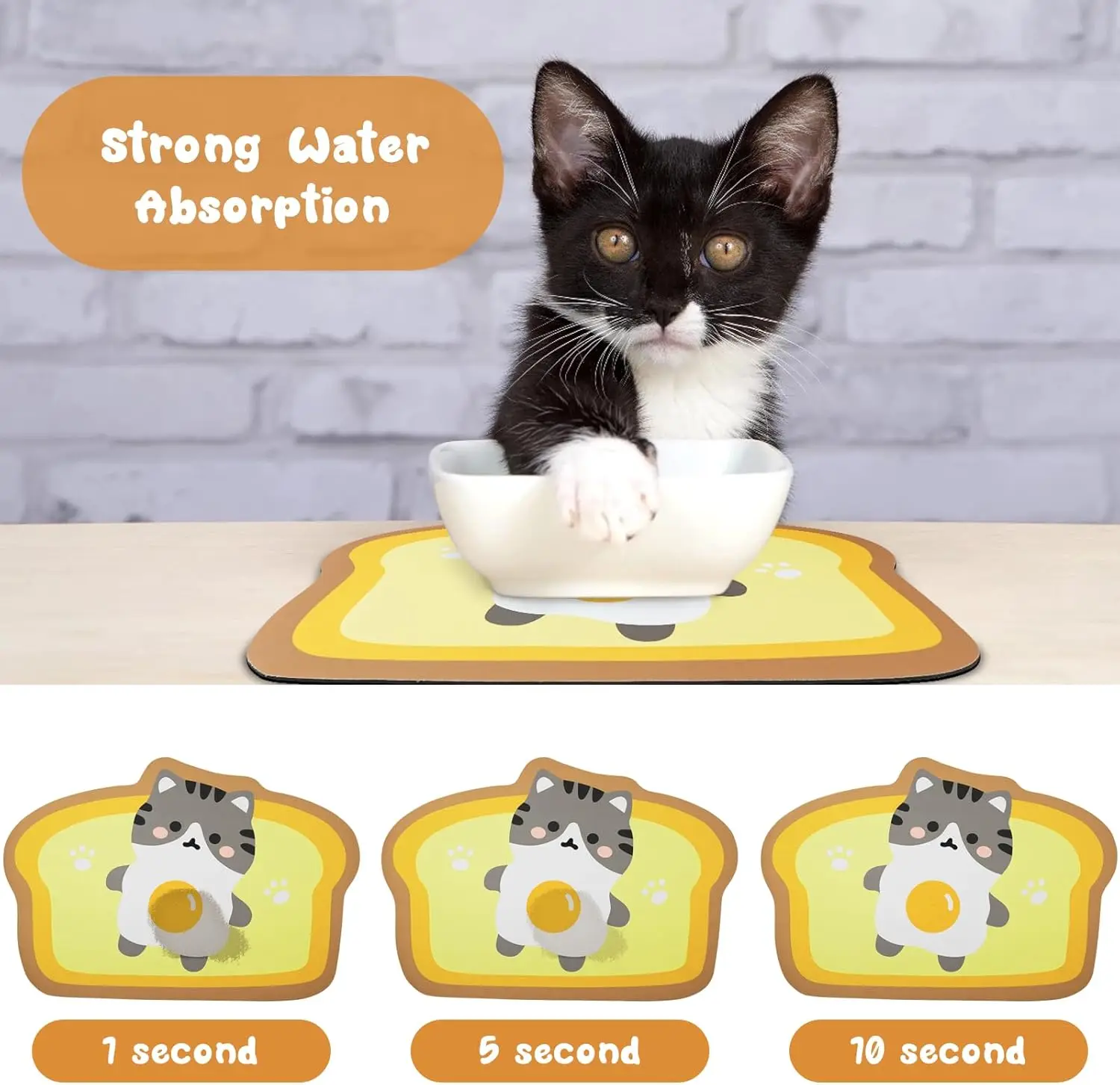 

Cute Egg Yolk Cat-Shaped Pet Placemat Non-Slip Feeding Mat for Dogs and Cats