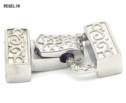 REGELIN Stainless Steel Hole Size 12.4*4mm Strong Magnetic Clasps Leather Cord Bracelets End Caps Connectors For Jewelry Making