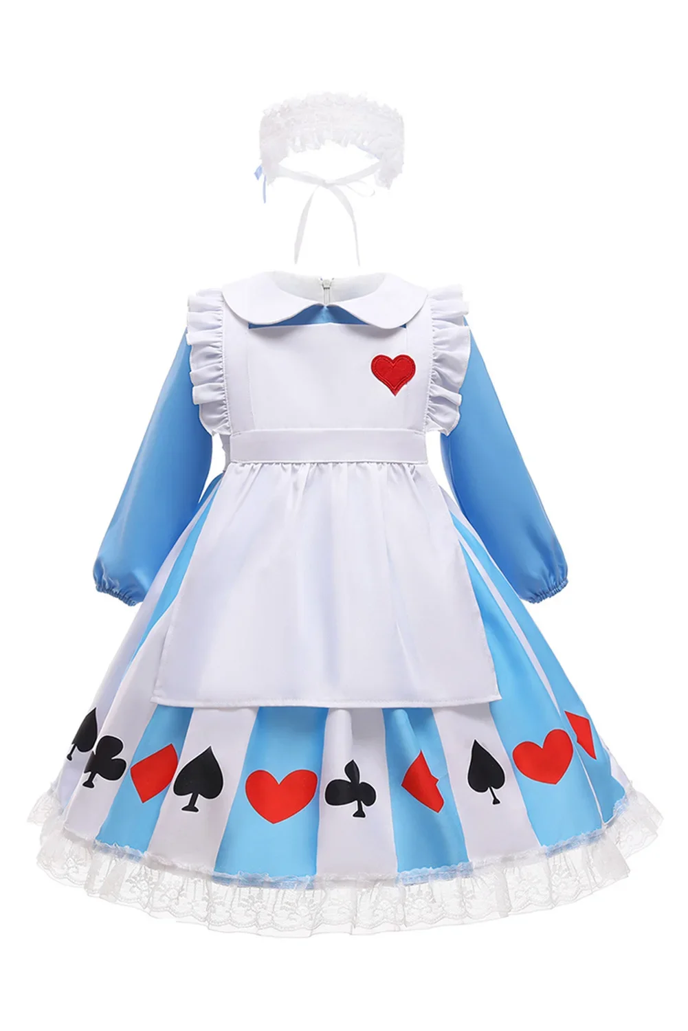 

Alice Cosplay Maid Dress Kids Girls Costume Cartoon Movie Roleplay Fantasia Maid Outfit Child Halloween Carnival Party Clothes