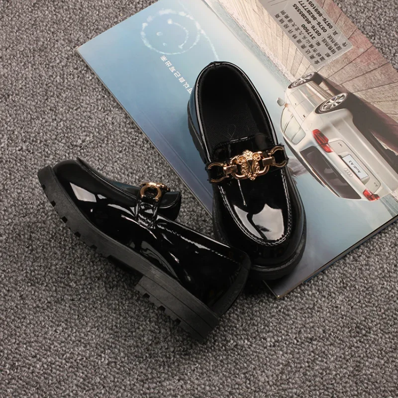 Children Loafers Slip on Pu Leather Spring New Fashion Soft Sole Flat Shoes Girls Princess Toddler Classic Casual Shoes for Boys