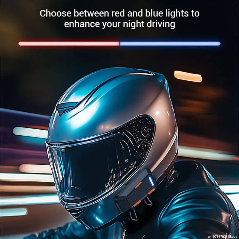 C1 دراجة نارية سماعة خوذة ستيريو سماعة لاسلكية تعمل بالبلوتوث 5.3 سماعات الموسيقى IPX5 مقاوم للماء الضوء المحيط 450mAh الاستعداد الطويل