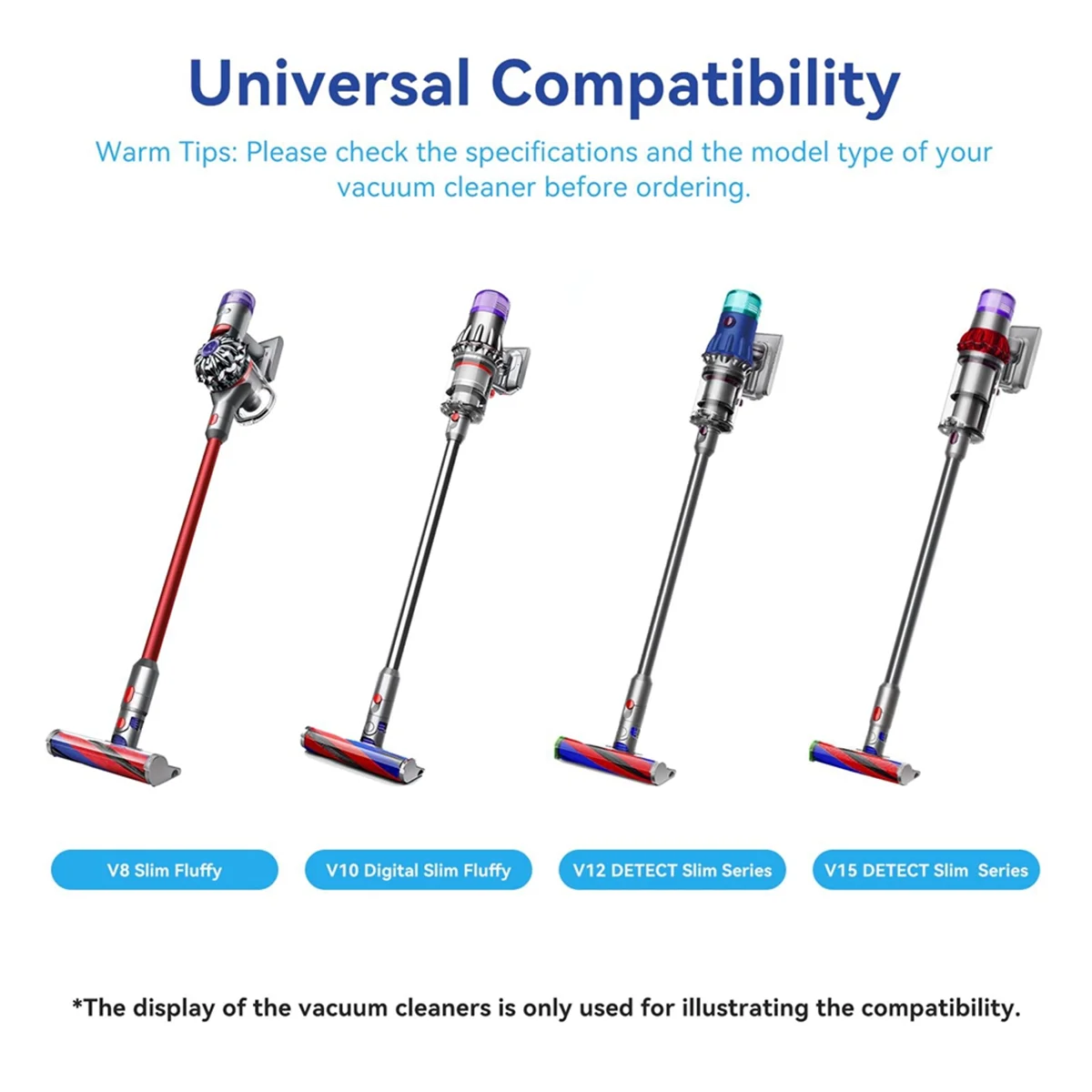 Brosse à rouleau souple de rechange pour aspirateur sans fil, poignées pour V8, Slim V10, Slim V12, protected, Slim V15, Dream Accessoires-A