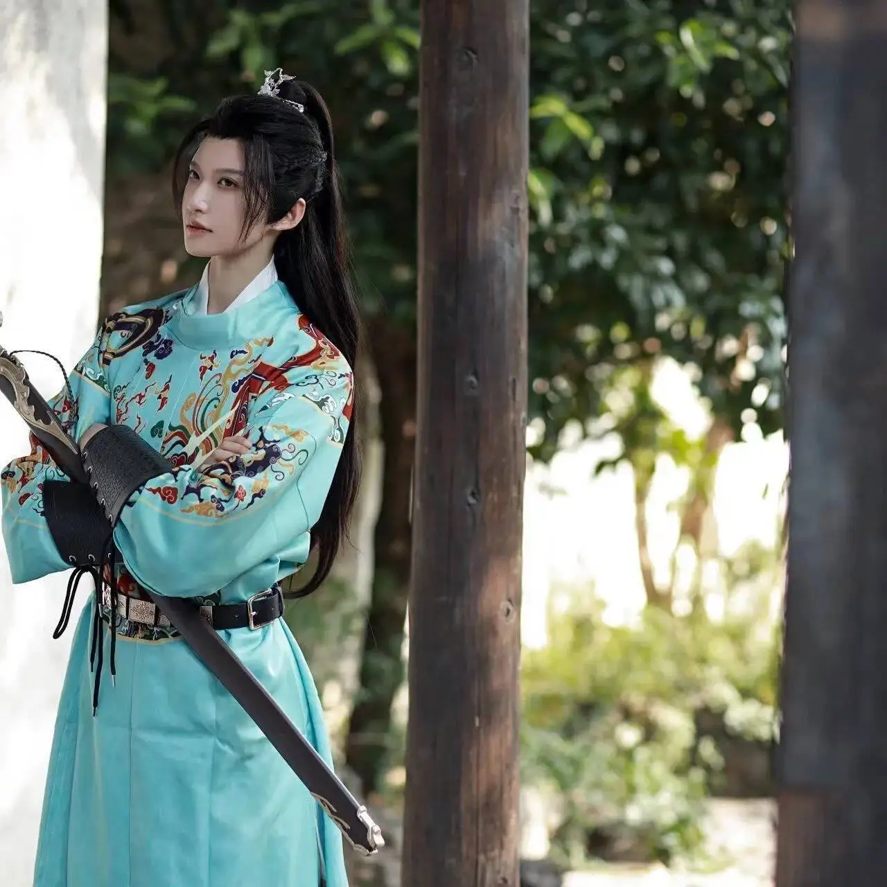 Chinese Dragon Ming Dynasty Robe National Hanfu Black Gold Ancient Costume hanfu Men Clothing Traditional Robe Stage Cosplay