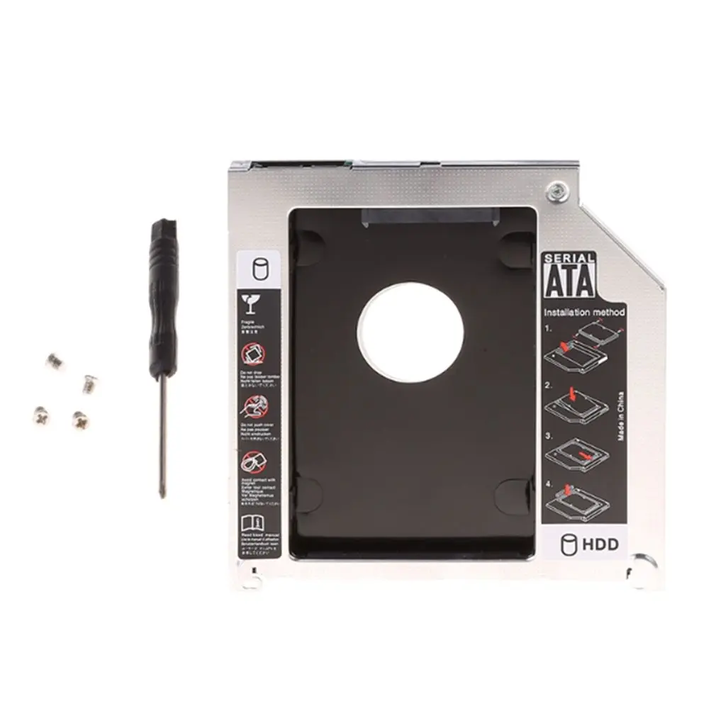 9.0mm 9.5mm 12.7mm Hard Disk Drive Box Enclosure Aluminum 2nd HDD Caddy SATA 3.0 Optibay DVD Adapter 2.5 SSD Case For Laptop
