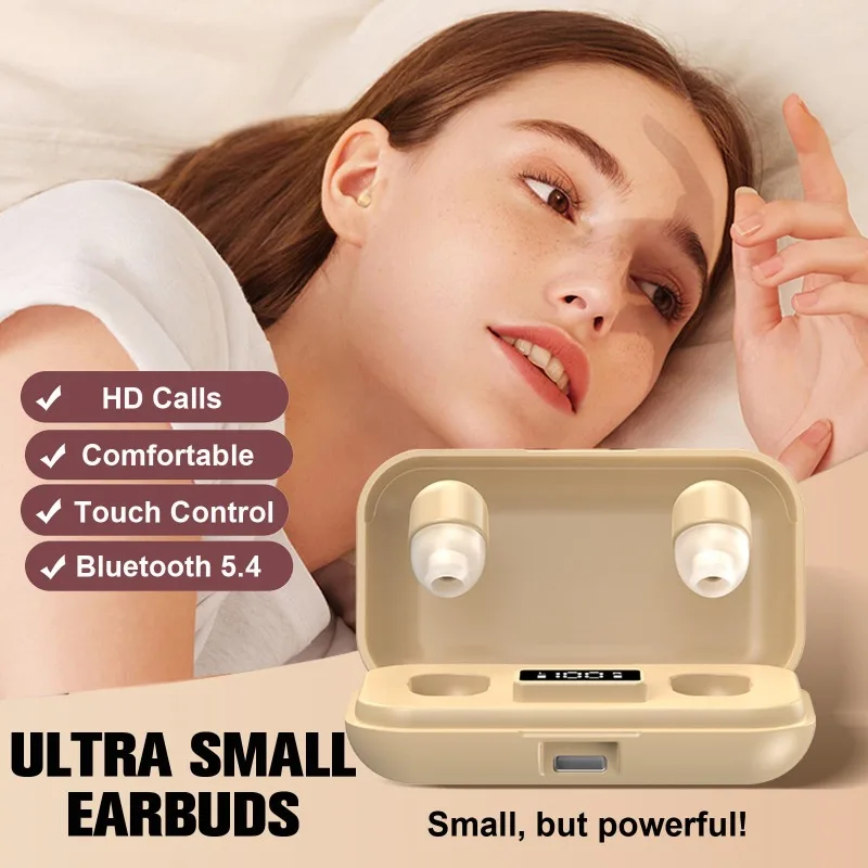 Mini Invisible Sleep In Ear Wireless Headphone Small Long Battery Life Bluetooth Earphone Noise Reduction Game Sport Work Earbud