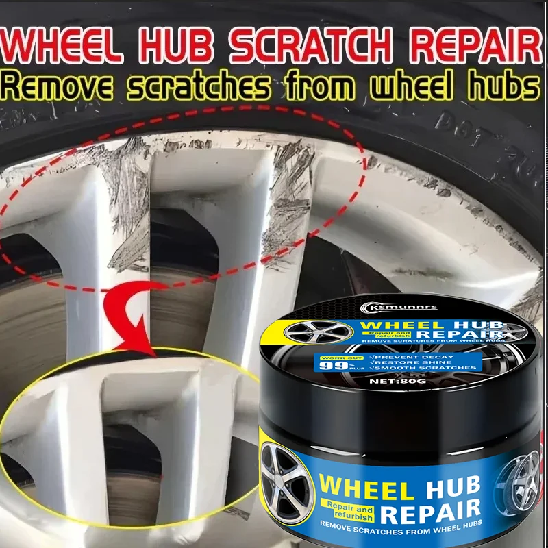 

NEW 80G Car wheel scratch repair paste-alloy chrome-plated wheel repair cream, wear fading remover, with polish, used to enhance