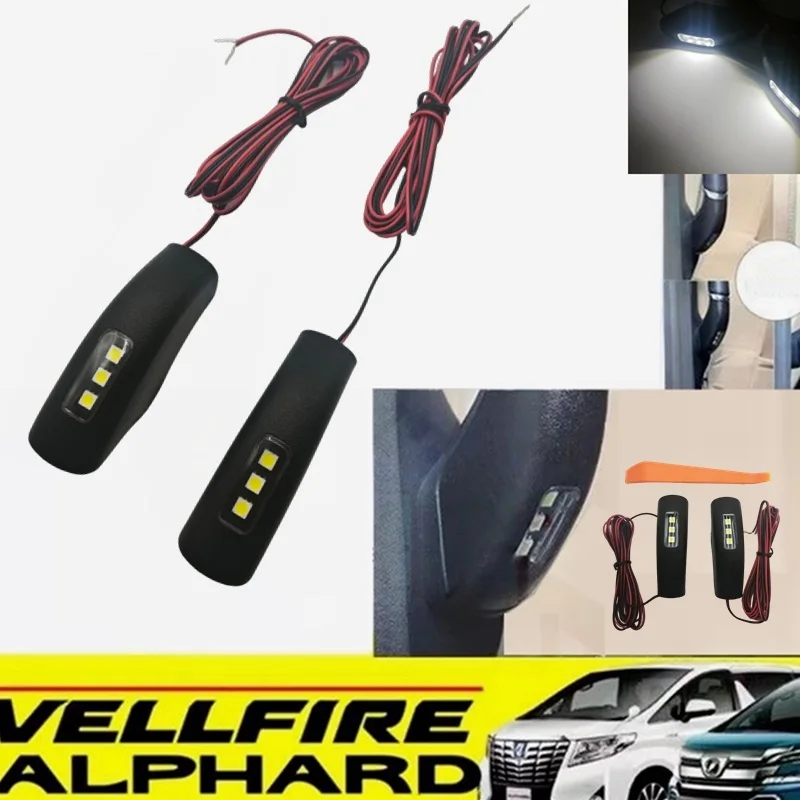 

2PCS For Toyota 2015-2023 Alphard/Vellfire Middle door handle lamp Interior lamp Second Door Assist Grip Light LED Interior