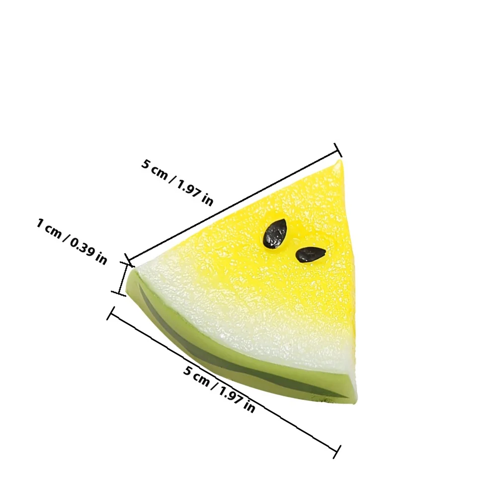6 قطعة شريحة البطيخ الصغيرة الراتنج زخرفة الفاكهة واقعية لتخطيط مشهد المنزل الصغير إكسسوارات يدوية ذاتية الصنع فواكه مصغرة