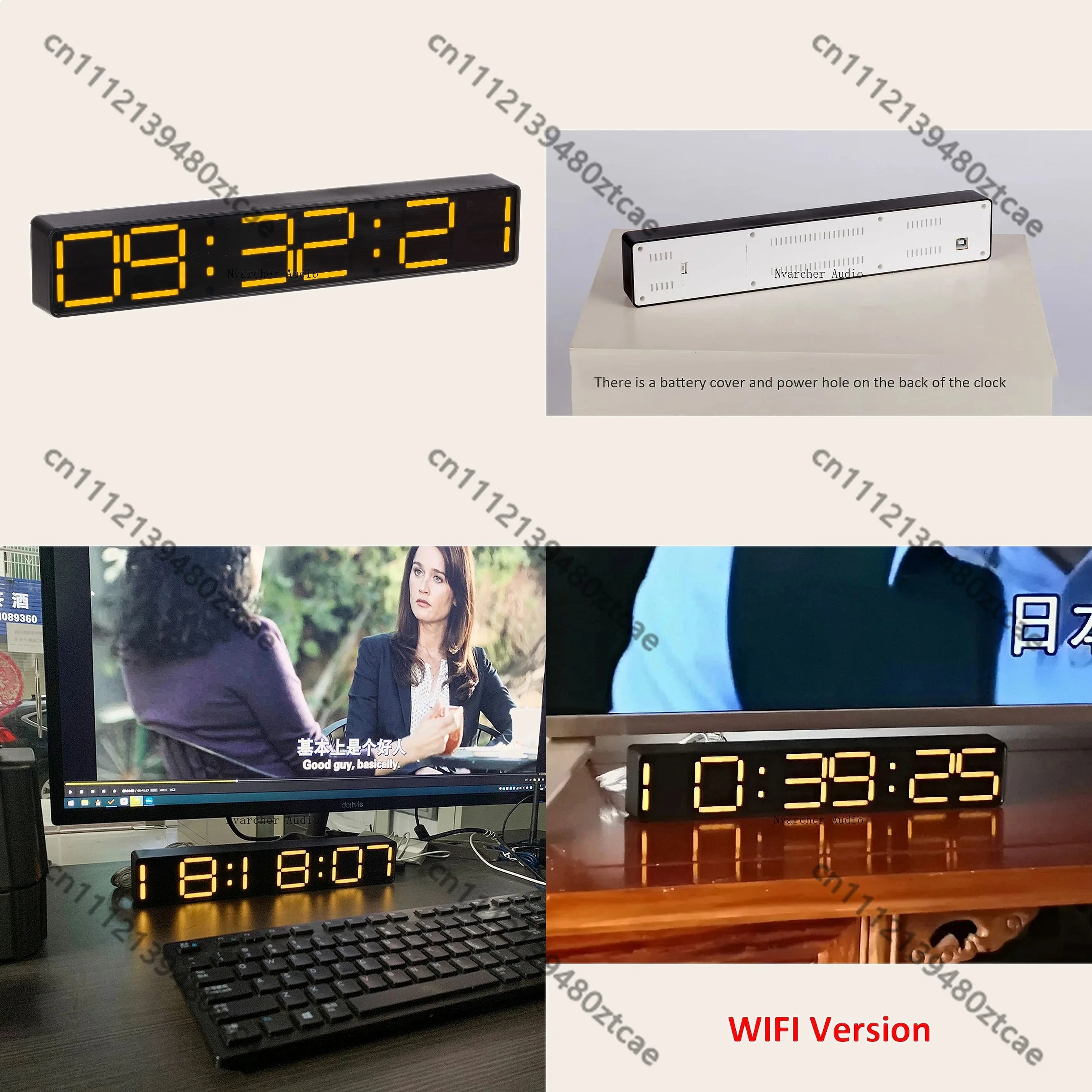 WIFI Version LED Perpetual Calendar Luminous Electronic Clock Desk Alarm Temperature Display