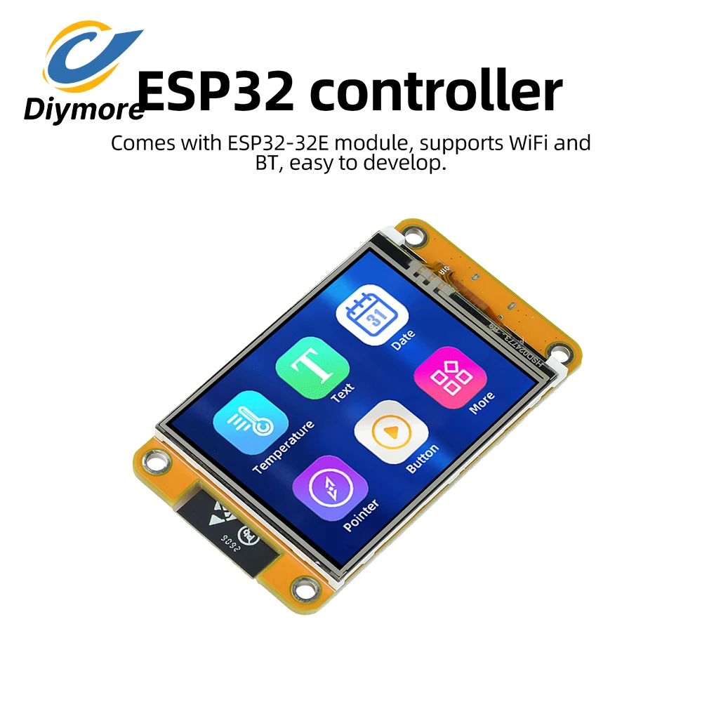 ESP32-32E TFT Touch Development Module 2.4 Inch 240*320Type-C TF Card Lithium Power WiFi Bluetooth Maker DIY IoT Control Board