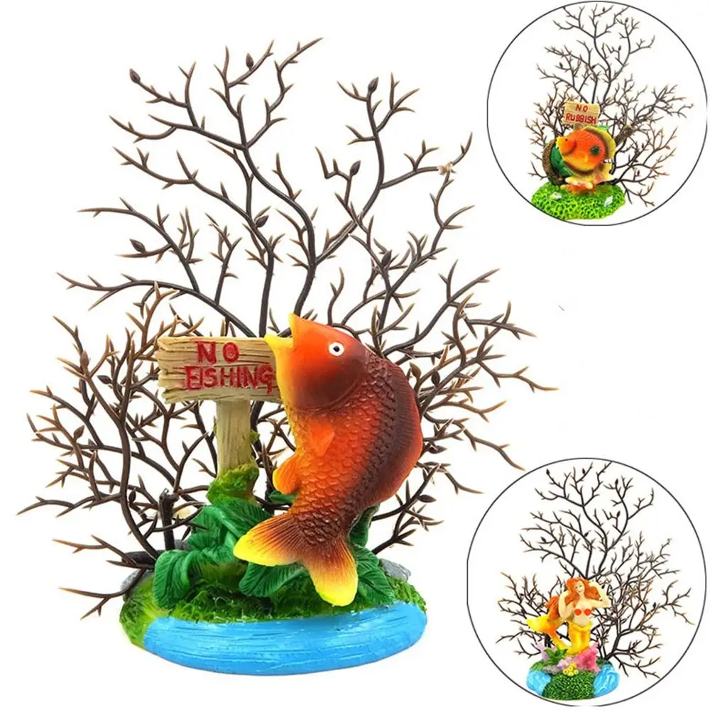 

Colorful Mermaid Coral Branch Ornament Simulation Lifelike Aquarium Coral Decor Resin Craft Artificial Plant Reef