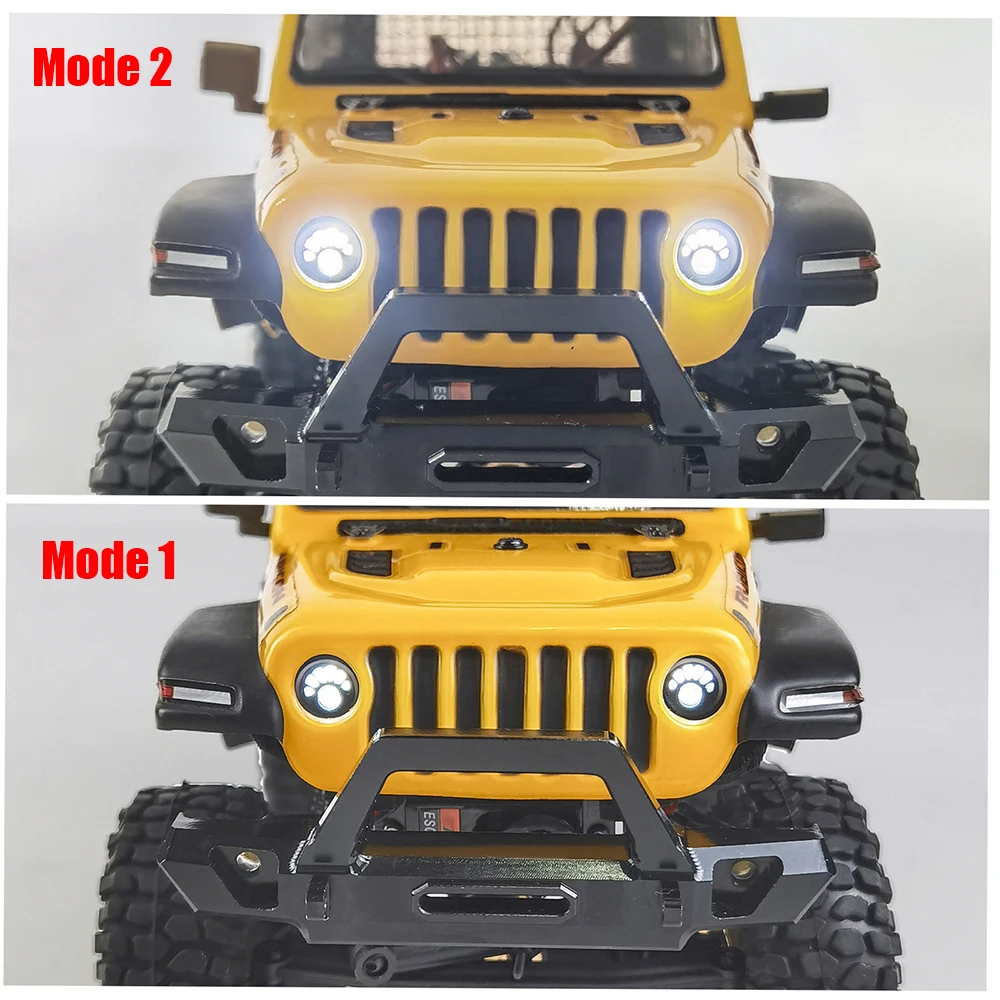 MIBIDAO Headlight Front Petal Style LED Light for Axial SCX24 AXI00002 AXI00005 Wrangler Gladiator 1/24 RC Crawler Car Parts