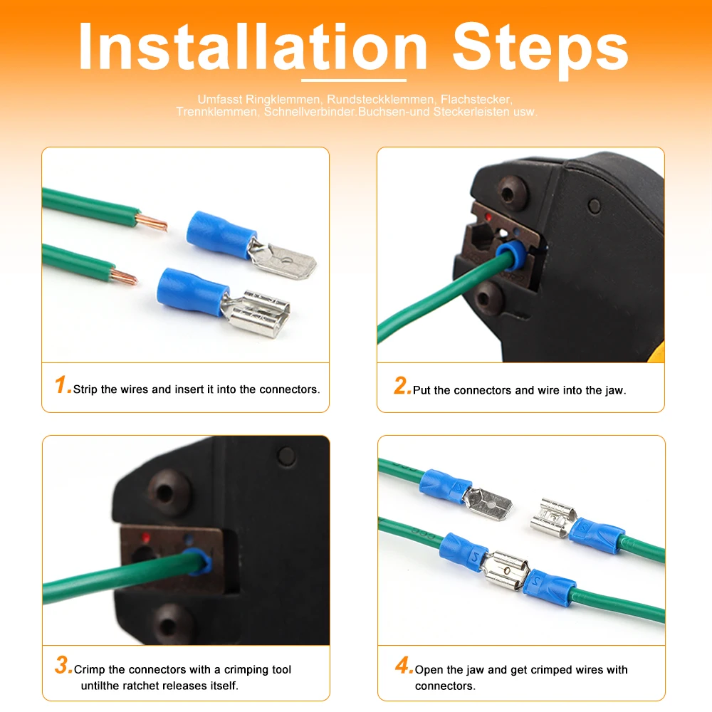 280PCS Wiring Cold Crimp Terminals Boxed PVC Insulated Terminal Block Spade Pair Connector