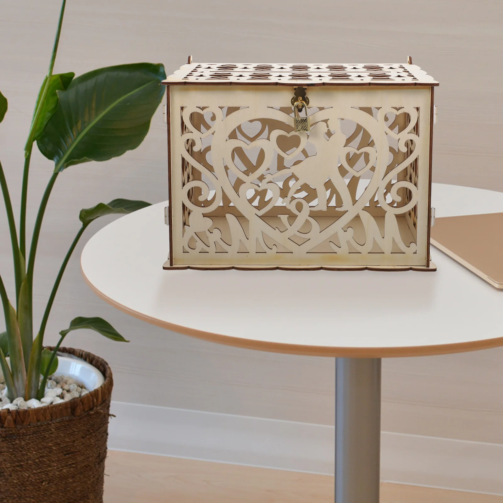 

Wedding Sign Card Wedding Keepsake Box Boxes for Gifts Souvenir Case Hollow Design Sturdy Storage Reusable