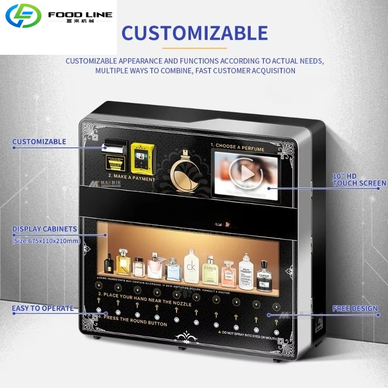 Deposit Perfume Spray Vending Machine Commercial Fragrance Testing Equipment for Duty Free Airport Shopping Mall