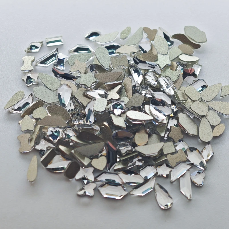 200p/Pack Mini Size Mixed different shaped Multicolor Crystal Sleek Rhinestone 3D Manicure Nail Art Decoration Charms Jewelry