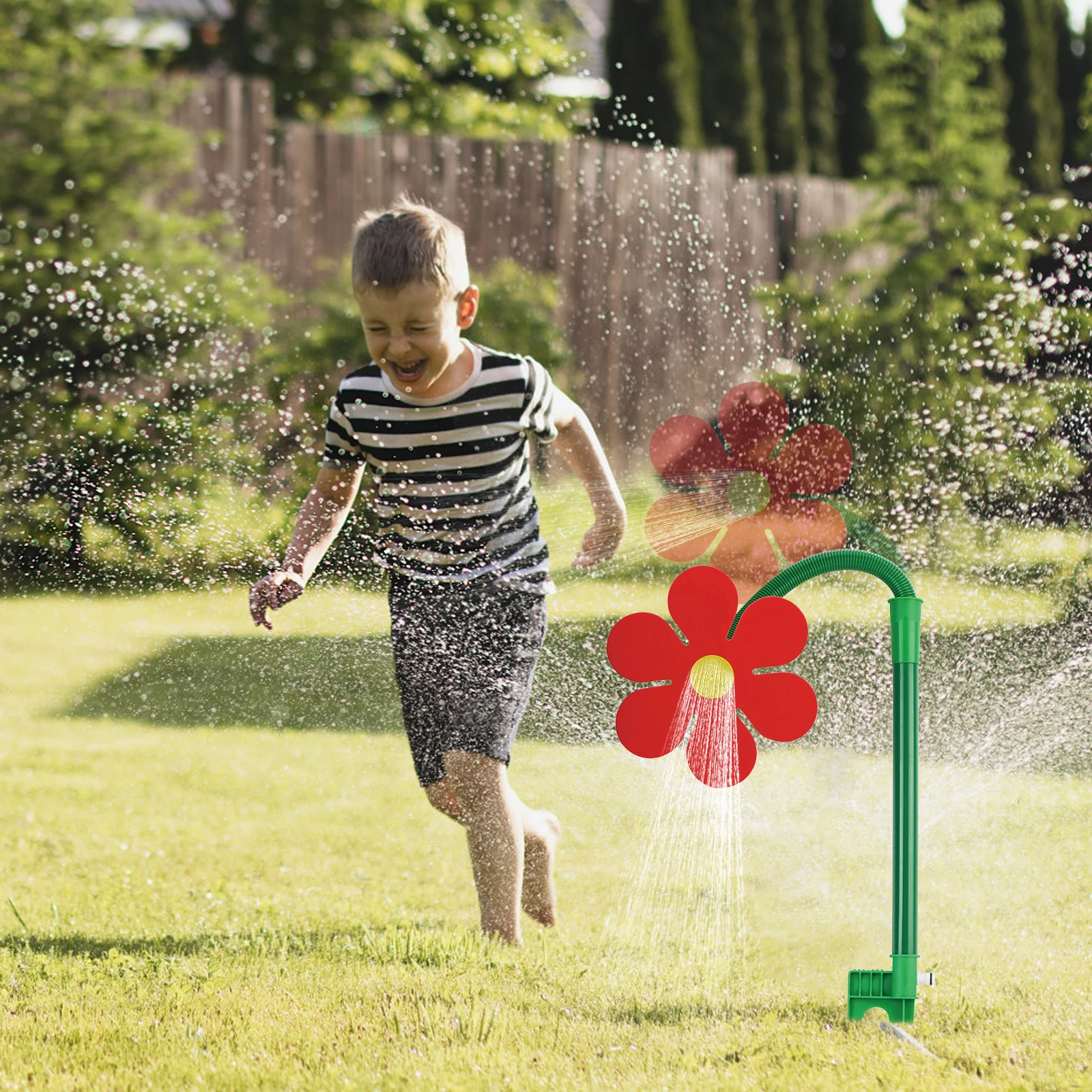 41.73'' Plastic Kids Daisy Sprinkler Wide Coverage 360 Degree Rotating Dancing Daisy Sprinkler Dual-Pin Design Easy To Install view 5