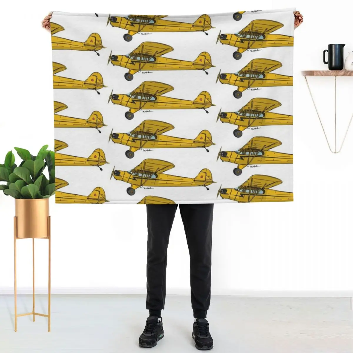 

Piper Cub NC2002M Throw Blanket Soft Plush Blanket as Housewarming Gift