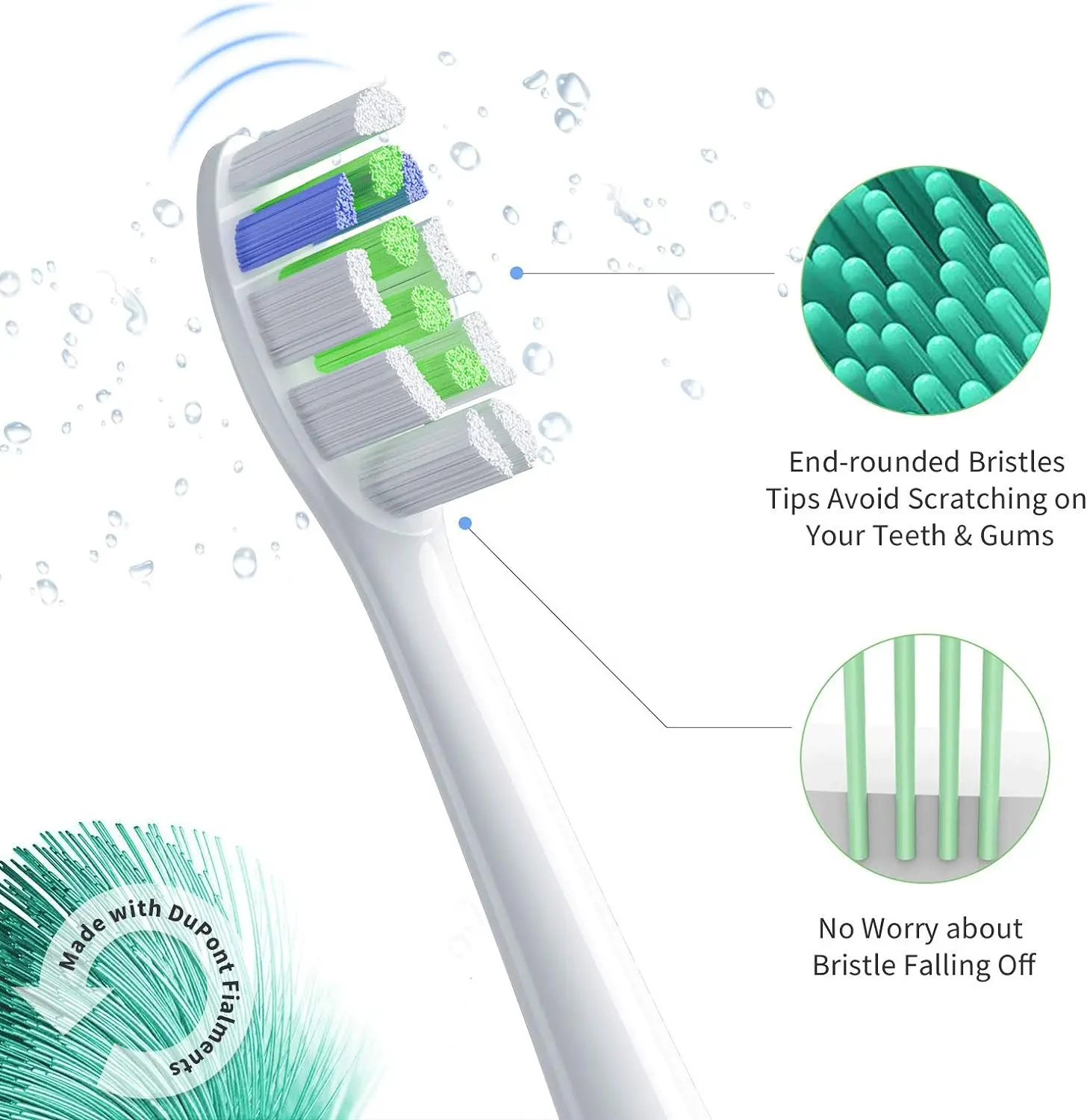 Testine per spazzolino elettrico 12 pezzi per philips Sonicare HX6063/65, controllo targa, salute delle gengive, FlexCare, HealthyWhite, Essence+