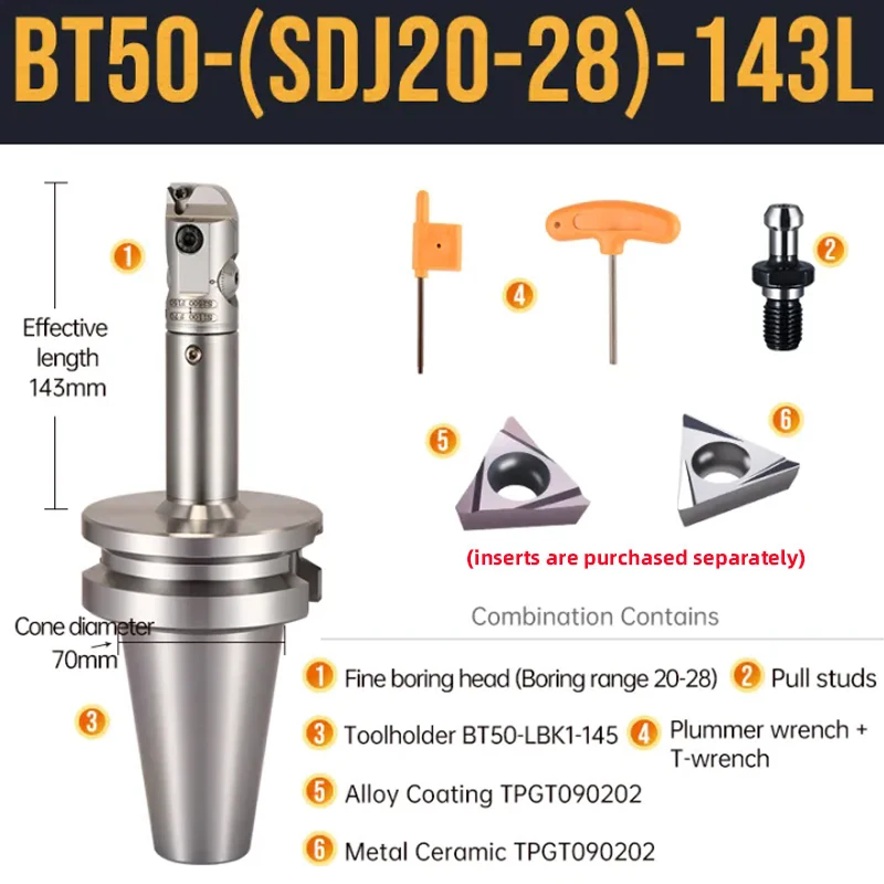 SDJ 고정밀 미세 보링 커터 세트, 작은 구멍 보링 CNC 깊은 구멍 보링 도구에 적합, BT50