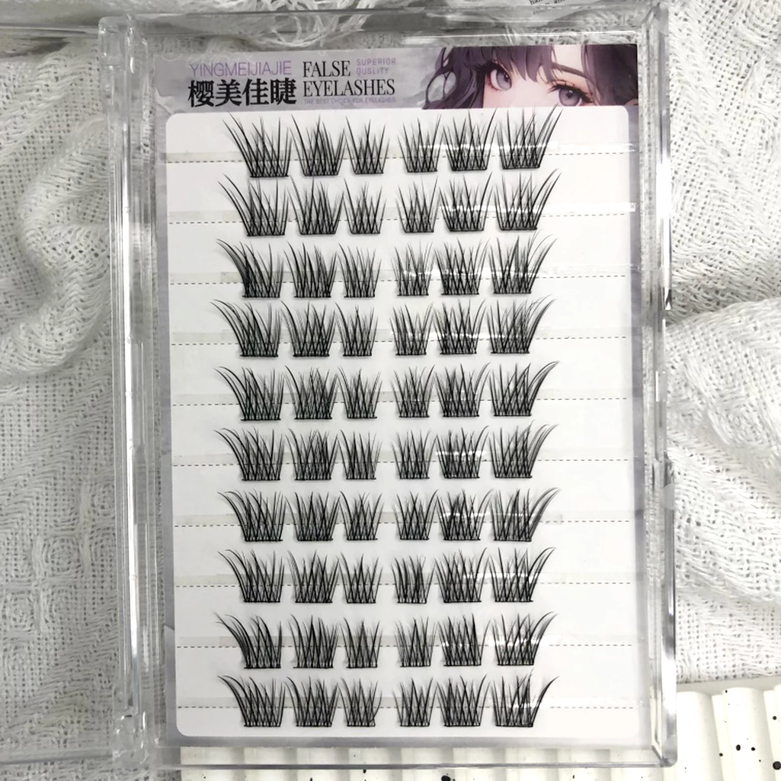 10/20 صفوف ثعالب مانغا مجزأة الرموش الصناعية Wispy رموش كوميدية العنقودية الطبيعية رقيق رمش تمديد تكبير عينيك