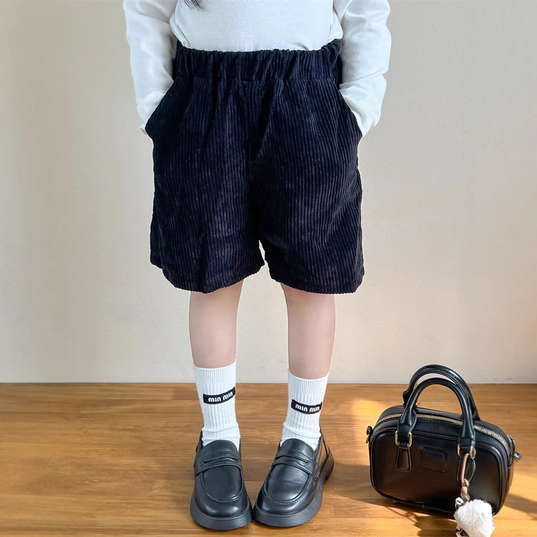 South Korea South Korea Children's Clothing Boys and Girls Gender-neutral Fashion Versatile Velvet Comfortable Velvet Shorts
