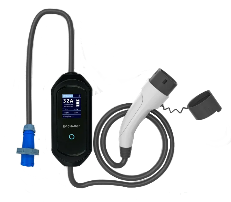 

Type2 32a 22kw Level 2 Ac Mobile Ev Charger Portable Ev Charger Station For Home Use