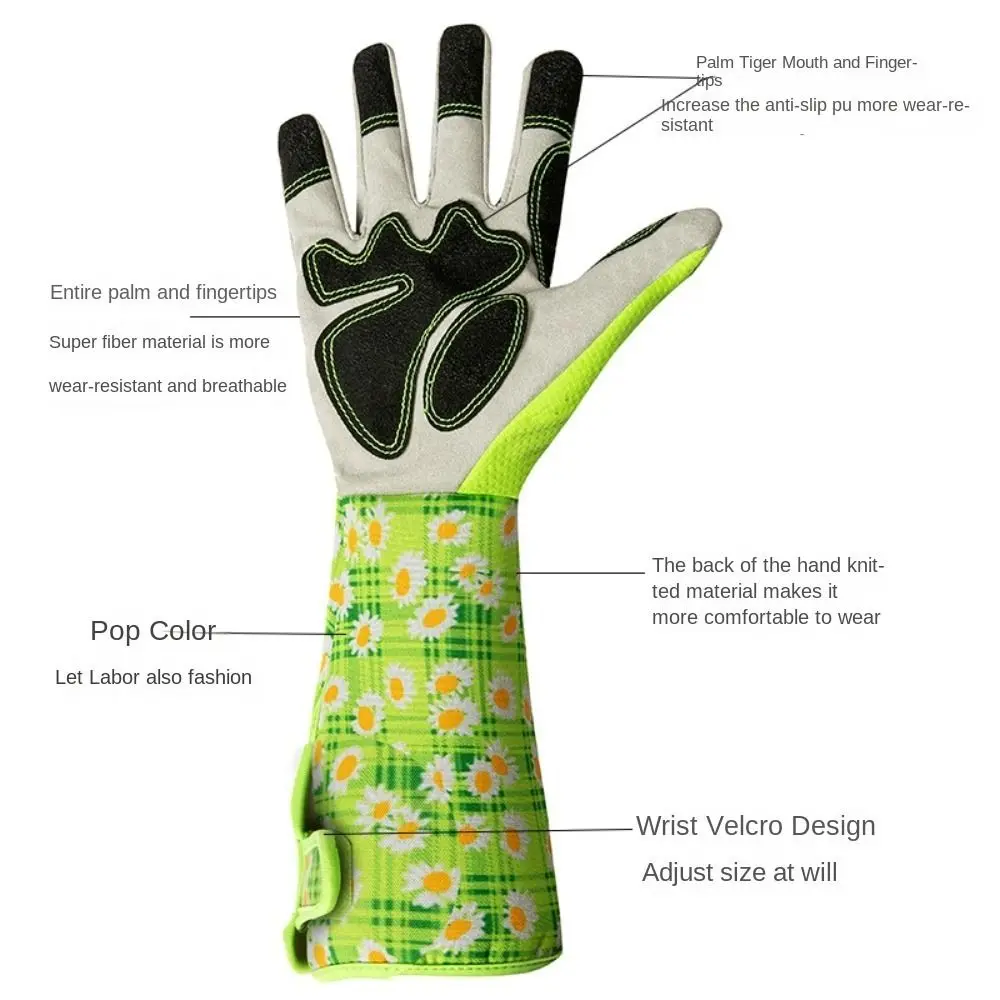 Tool Extended Gardening Gloves Breathable Non-Slip Long Gloves Waterproof Working Yard Work Gloves Garden