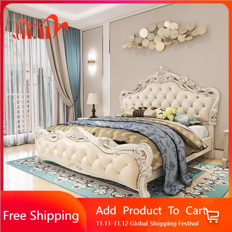 

White Princess Twin Bed Frame Apartment Modern Confortable Design Nordic Bed Create Create Quality Cama De Casal Home Furniture