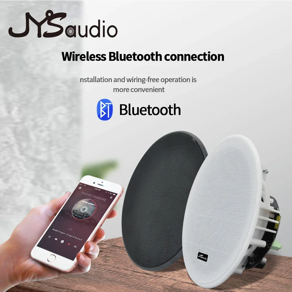 6'' In-wall Roof Loudspeaker PA System Bluetooth-compatible Ceiling SpeakerIndoor Home Audio Center Theater System ABS Materials