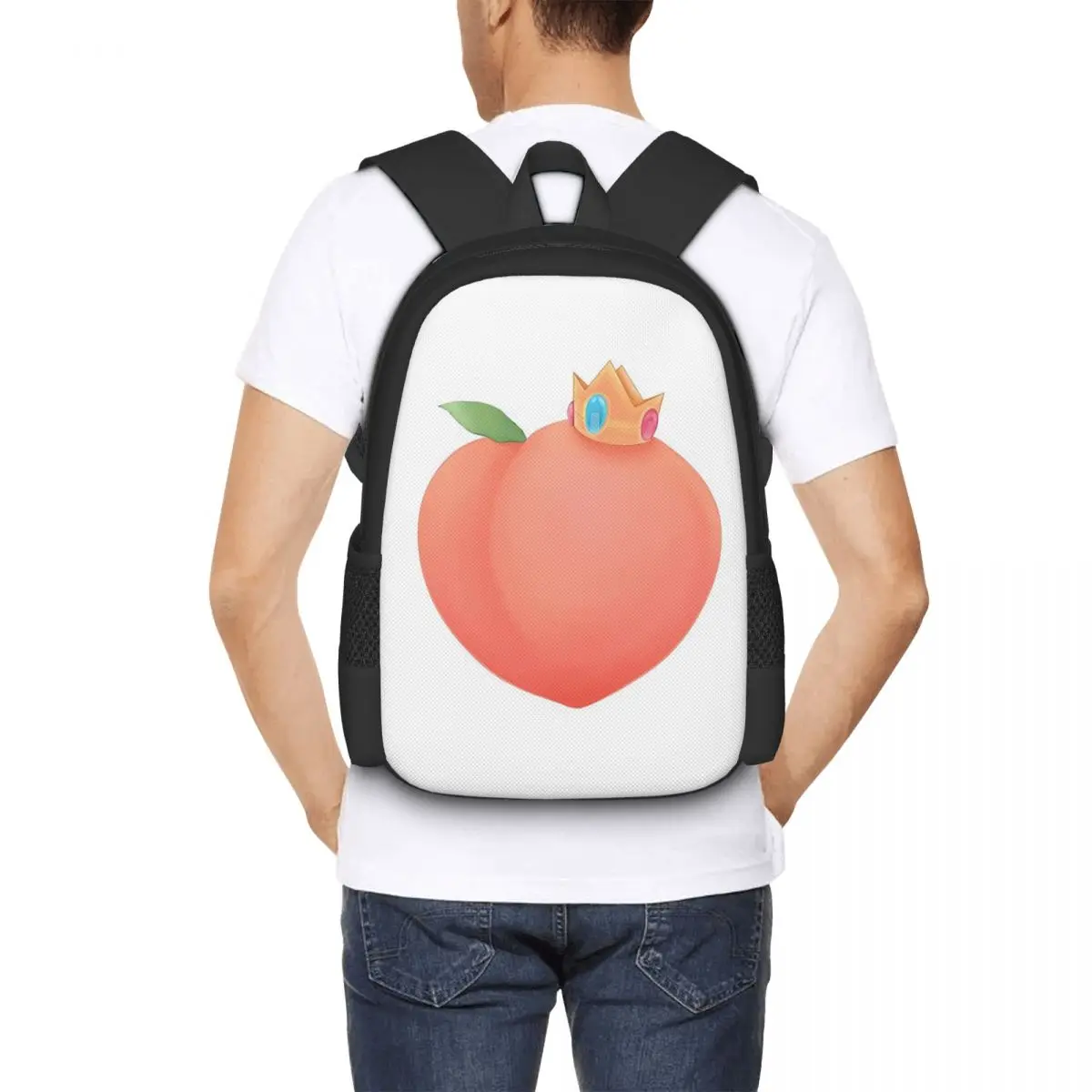 

Princess, Peach, Or Both Student Backpack School Bag Hiking Travel Daypack for Boys Girls Fashion Bookbag Shoulder Bags